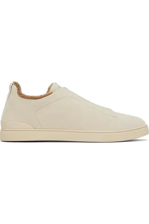 Ermenegildo Zegna Gray Suede Triple Stitch Sneakers
