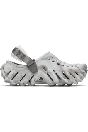 Crocs White & Gray Echo Marbled Clogs