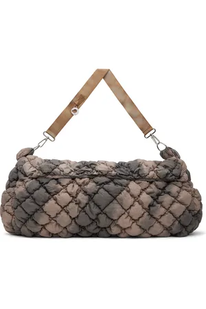 Charlie Constantinou Brown Expandable Quilted Messenger Bag