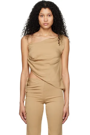 CHRISTOPHER ESBER Tan Draped Top