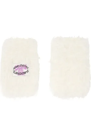 Acne Studios White Fluffy Gloves