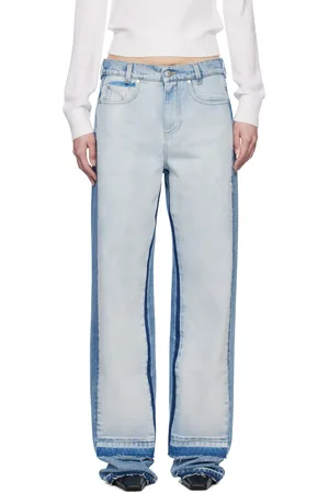 Stella McCartney Blue Contrast Panel Straight Leg Jeans