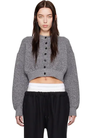 Alexander Wang Gray Logo Embossed Cardigan