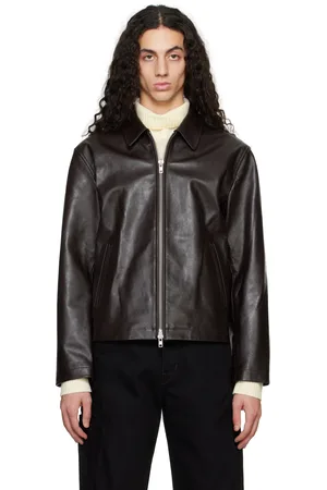 DUNST Calf Skin Collared Leather Jacket