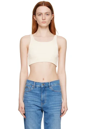 HUGO BOSS Off-White Scoop Neck Tank Top