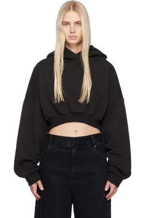 Entire Studios Black Cropped Heavy Hoodie