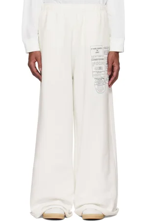 Maison Margiela White Newspaper Print Sweatpants