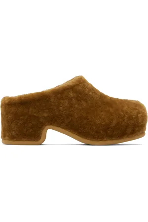 DRIES VAN NOTEN Tan Shearling Clogs