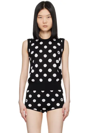 Dolce & Gabbana Black & White Polka Dot Tank Top