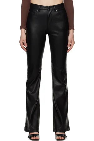 KSUBI Black Soho Faux-Leather Trousers