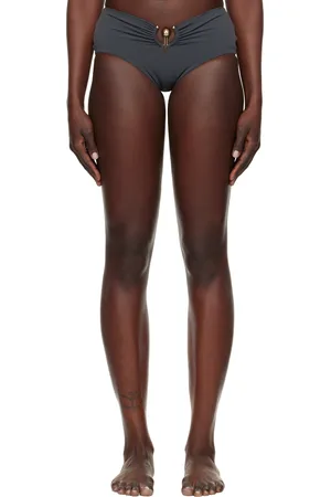 CHRISTOPHER ESBER Gray Orbit Ruched Bikini Bottom