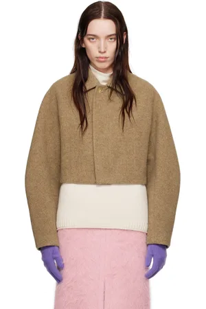 Auralee Brown Sponge Wool Melton Short Jacket