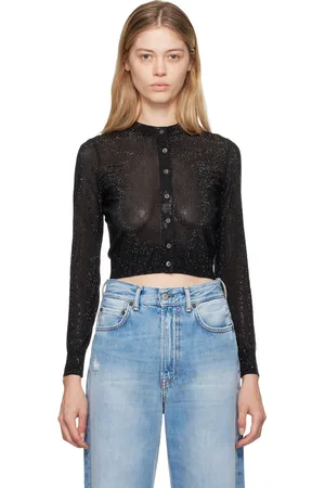 Alexander Wang Black Beaded Hotfix Cardigan