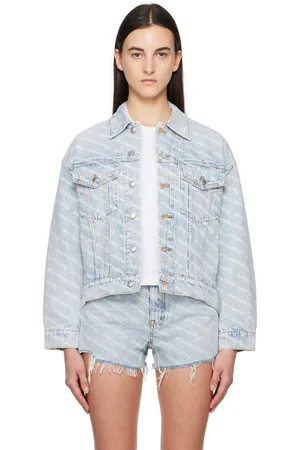 Alexander Wang Blue Falling Back Logo Denim Jacket