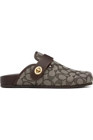 Coach Brown Blake Signature Jacquard Clog Loafers