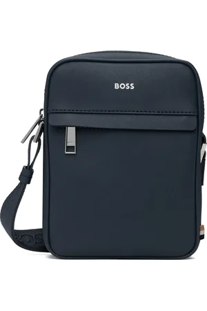 HUGO BOSS Navy Logo Reporter Bag