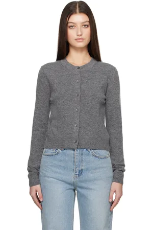 DUNST Gray Essential Crewneck Knit Cardigan