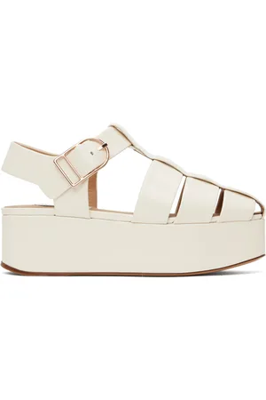 GABRIELA HEARST Off-White Mila Plateau Sandals
