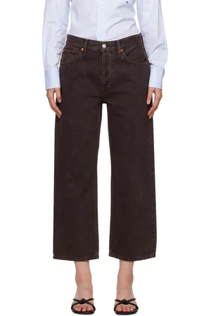 RE/DONE Brown Loose Crop Jeans