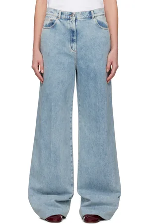 Lanvin Blue Wide-Leg Cuffed Jeans