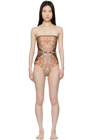 ZIMMERMANN Multicolor Wylie Belted Bandeau Swimsuit