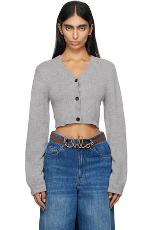 Chloé Gray Cropped Cardigan