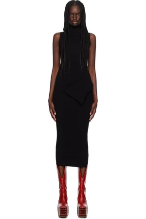 Rick Owens Black Porterville Babel Midi Dress