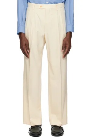 Auralee Off-White Super Fine Tropical Wool Two-Tuck Trousers