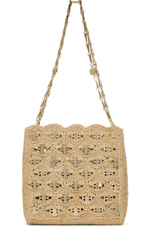 Paco rabanne Beige Iconic 1969 Raphia Wave Bag