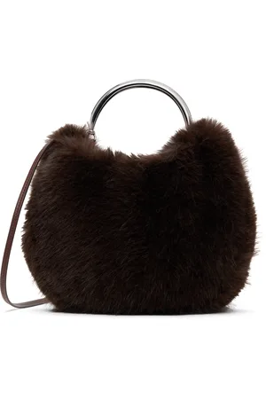 Staud Brown Romeo Faux Fur Bag