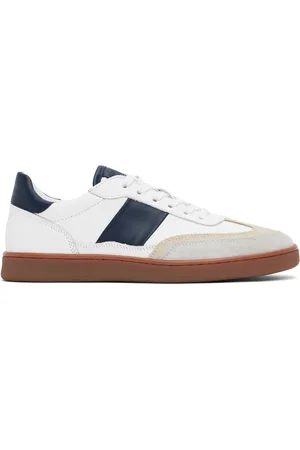 Collegium White & Navy Pillar Court II Sneakers