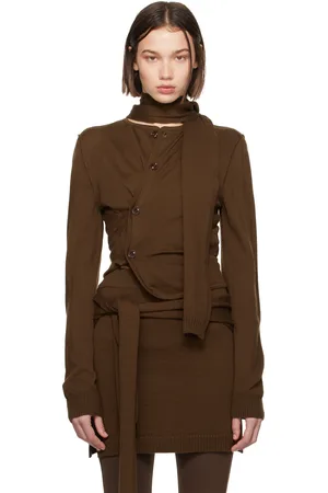 LEMAIRE Brown Twisted Cardigan