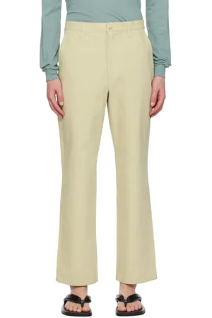 Auralee Beige Garment-Washed Trousers