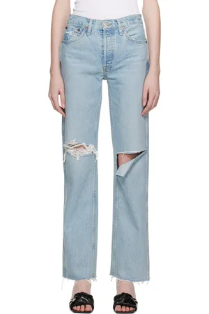 RE/DONE Blue 90s High Rise Loose Jeans