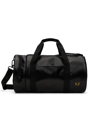 Fred Perry Black Tonal Barrel Duffle Bag
