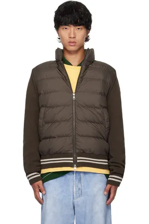 Moncler Brown Paneled Down Cardigan