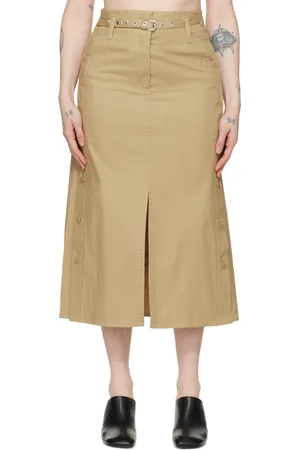 3.1 Phillip Lim Beige Buttoned Side Midi Skirt