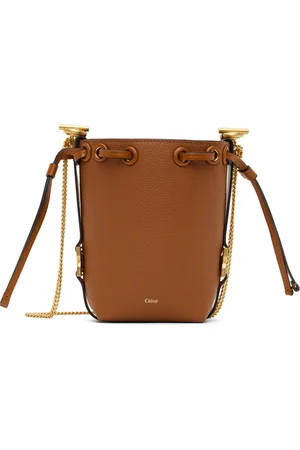 Chloé Brown Micro Marcie Bucket Bag