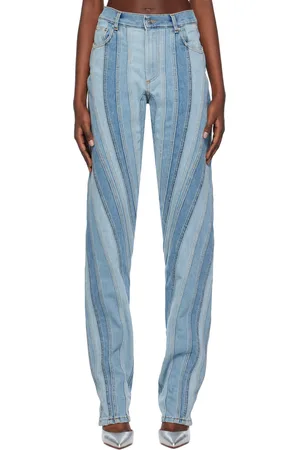 MUGLER Blue Spiral Jeans