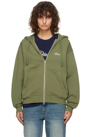 DIME Green Cursive Zip Hoodie