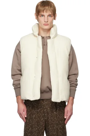 Auralee Off-White Brushed Alpaca Wool Down Vest