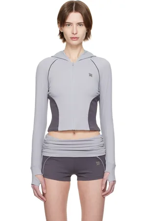 MISBHV Gray Lycra Zipped Sport Hoodie