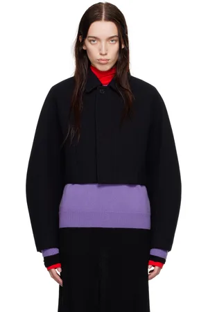 Auralee Navy Sponge Wool Melton Short Jacket
