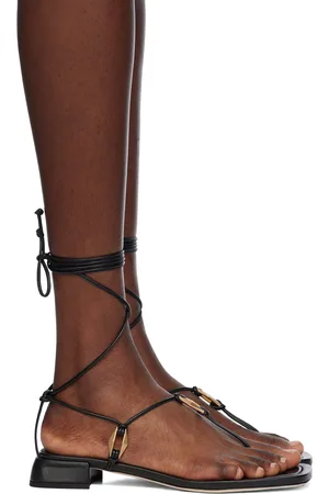 Jimmy Choo Black Onyxia Flat Sandals