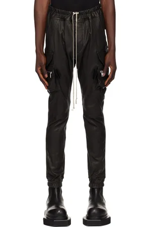 Rick Owens Black Porterville Mastodon Leather Trousers
