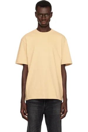 HUGO BOSS Beige Relaxed-Fit Logo Print T-shirt