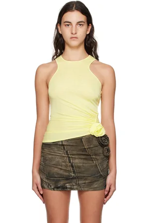 BLUMARINE Yellow Semi-Sheer Tank Top