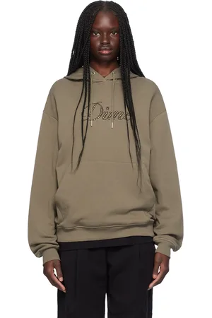 DIME Taupe Cursive Hoodie