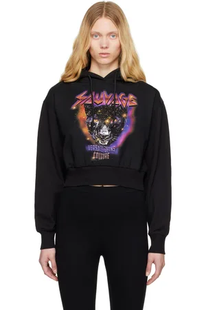 VERSACE Black Screen-Printed Hoodie