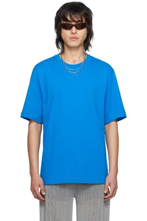 Marine Serre Blue Embroidered T-Shirt